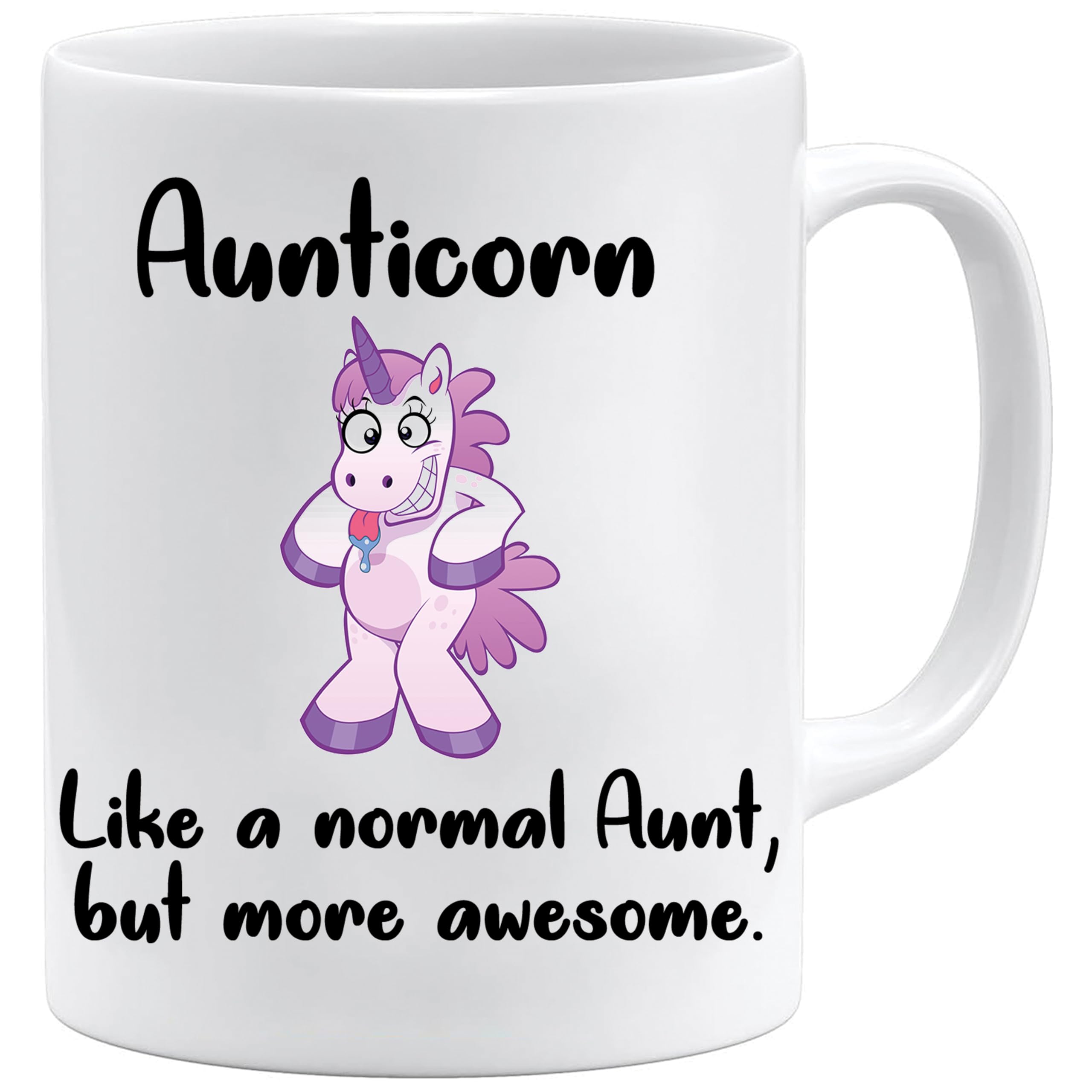 Acen Merchandise Aunticorn, Like an Aunt but More Awesome! - Novelty 11oz Premium Quality Gift Drinking Mug & Gift Box Set Tea Coffee for Office Work Home