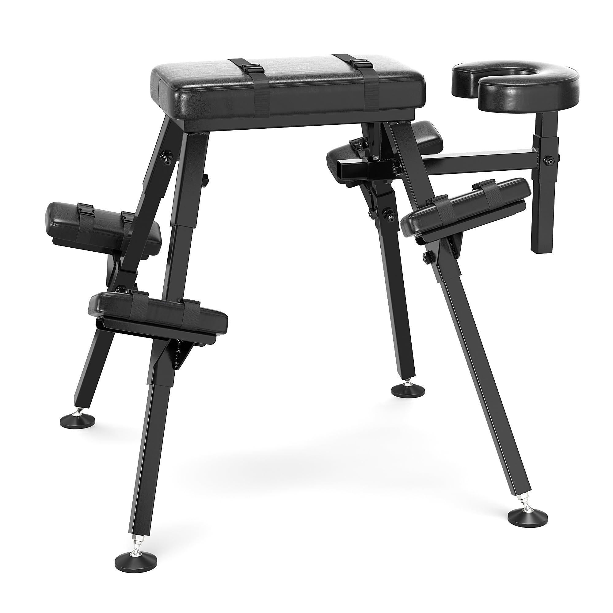 Photo 1 of Ultimate Restraint Sex Bench Bondage BDSM Table Massage Bed Spanking Bench for Adult Couples with Wrist Cuffs Sex Furniture PU Black Leather Chair Master Play