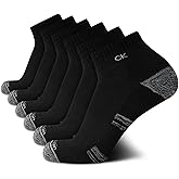 Calvin Klein Mens Quarter Socks - 6 Pack Breathable Cushion Athletic Quarter Length Ankle Socks for Men for Running & Workout