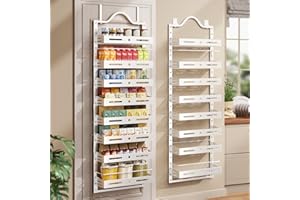 8-Tier Over The Door Pantry Organizer, Large 2 IN 1 Wall Mount or Hanging Spice Rack, Pantry Door Organizer and Storage with 