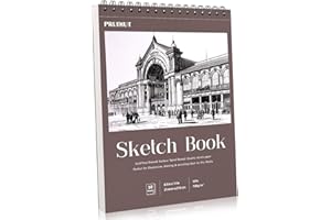PRUDIUT Sketch Book 8.5×11 inch, Spiral Bound Sketch Pad 50 Sheets (68lb/100gsm), Acid-Free Sketchbook for Drawing Painting Sketching, Art Paper Drawing Supplies for Teens Adults Artists Ideal Gifts