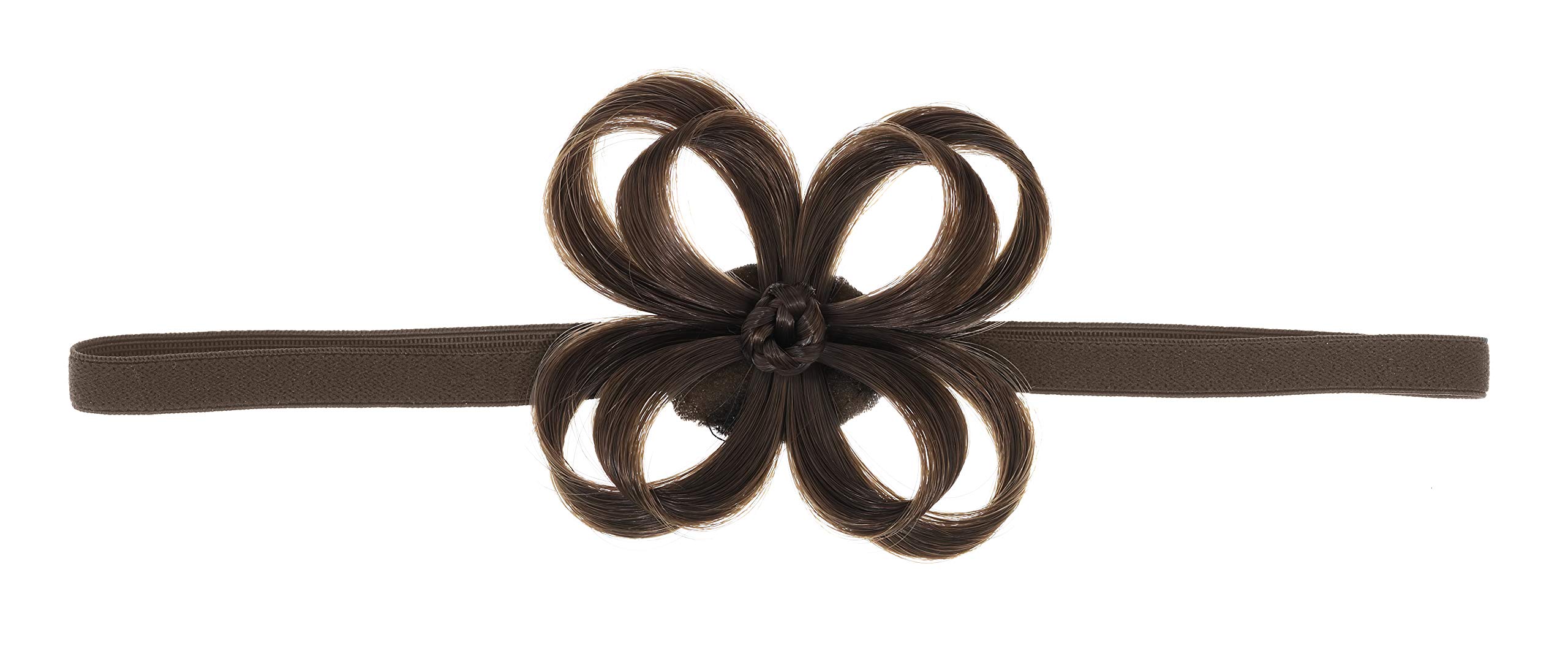 Love Hair Extensions Flower Hair Accessory On Elasticated Band, Colour 4 Chestnut Brown
