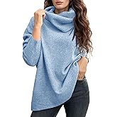 UNCLECAT Women's Oversized Turtleneck Sweaters 2025 Fall Winter Long Sleeve Lightweight Pullover Knit Tops