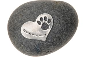 Quotable Cuffs Comforting Dog Memorial Gift - Sympathy or Condolence Gift for Loss of Pet - Forever in My Heart Stone by Whitney Howard Designs