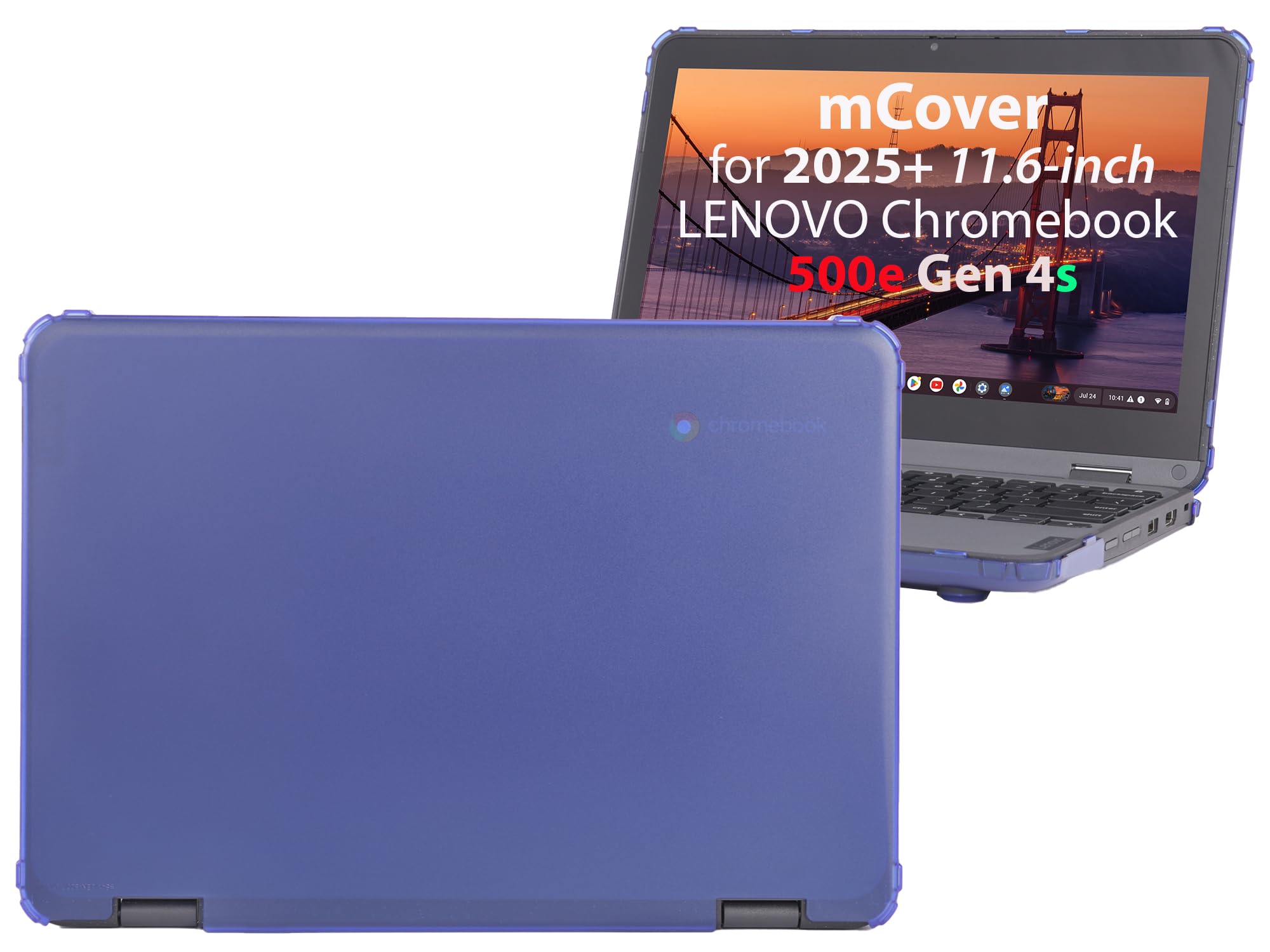 Photo 1 of mCover Hard Shell Case Only Compatible for 2025 or Later 11.6" Lenovo 500e Chromebook Gen 4s 2-in-1 Laptop (NOT Fitting Any Other Lenovo Models)- Blue