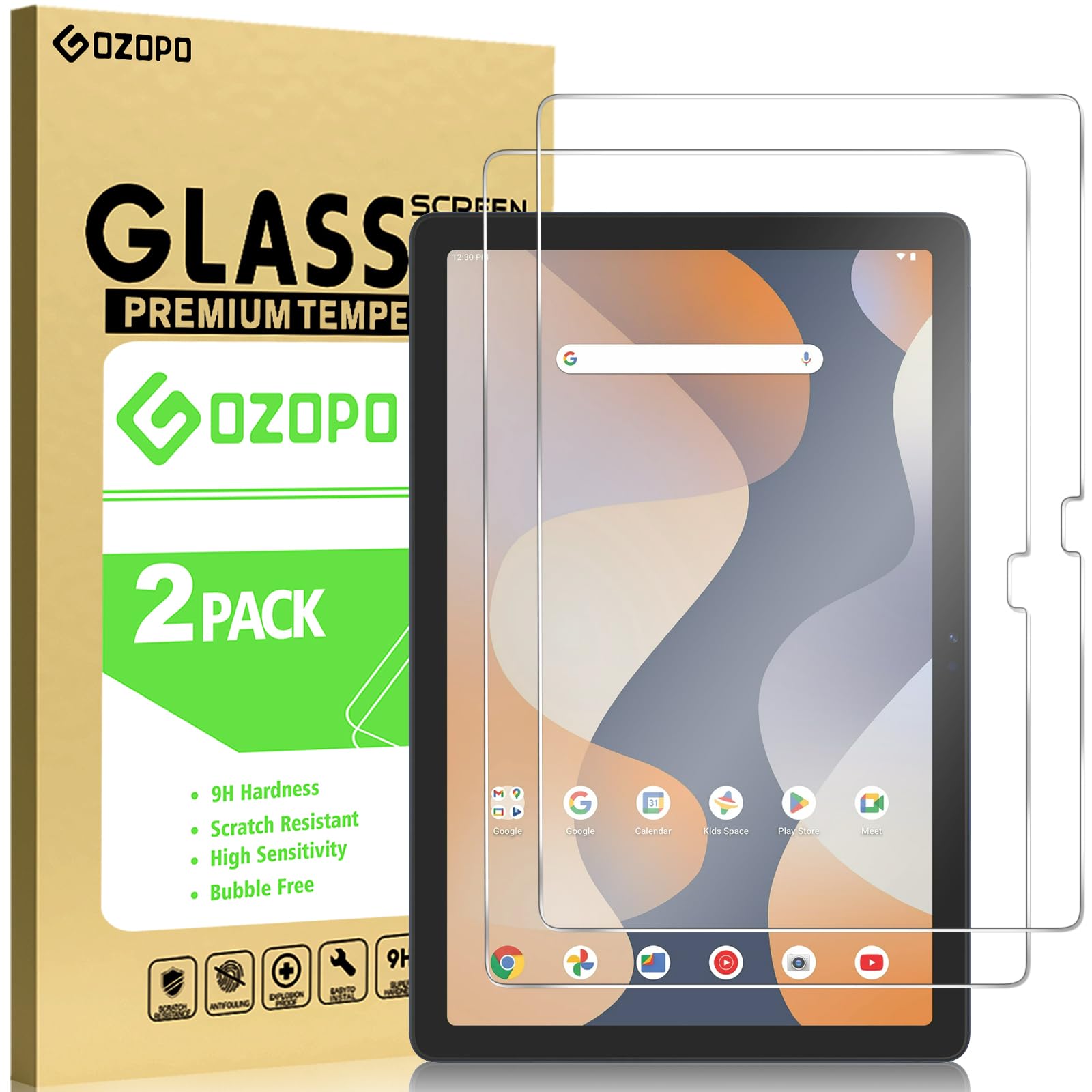 Photo 1 of GOZOPO Screen Protector for Onn 10.1 inch Tablet (2024 Model 100135925), 2 Pack