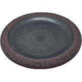 BIRDS AND BEYOND Bird Bath, Bowl Only - 19" Slate/Wine Fiber Clay Bird Bath Bowl, Lightweight 3.7lbs.