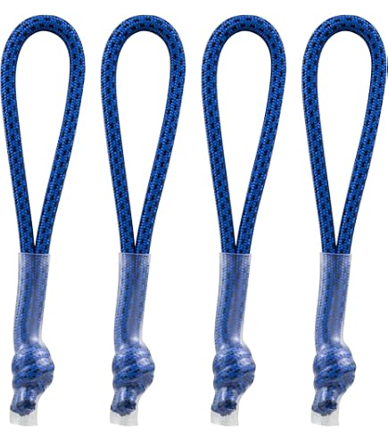 Reflective Tactical Cord Zipper Pulls, Set of 7, Black, Made in USA