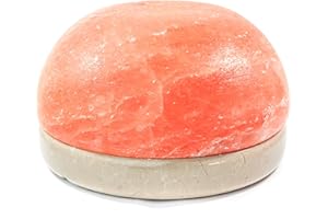 Himalayan Secrets® Salt Dome Lamp | for Warming Up Hands and Feet (9" Tavera Stone Base)