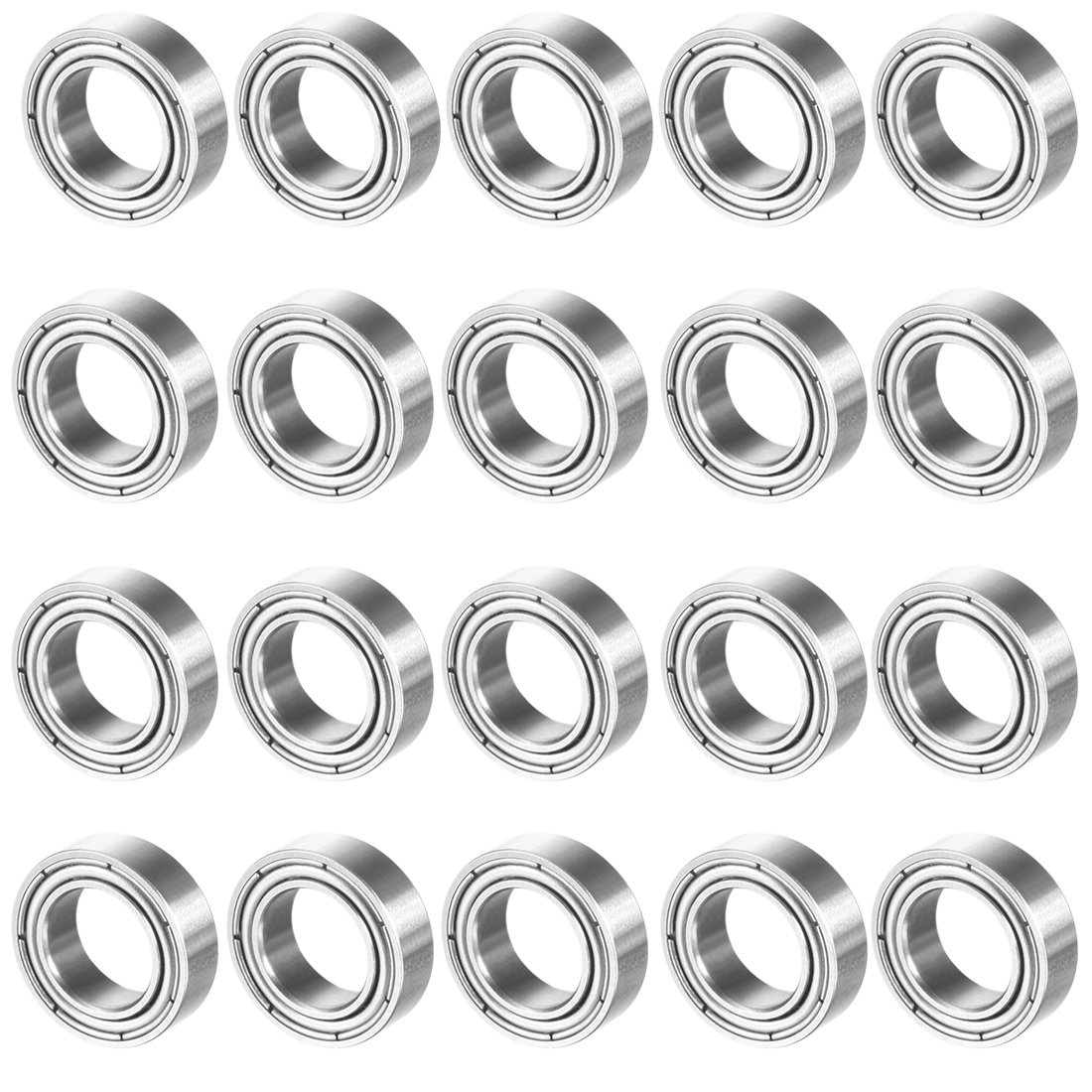 Sourcingmap 20pcs MR106ZZ 6mmx10mmx3mm Double Shielded Miniature Deep Groove Ball Bearing