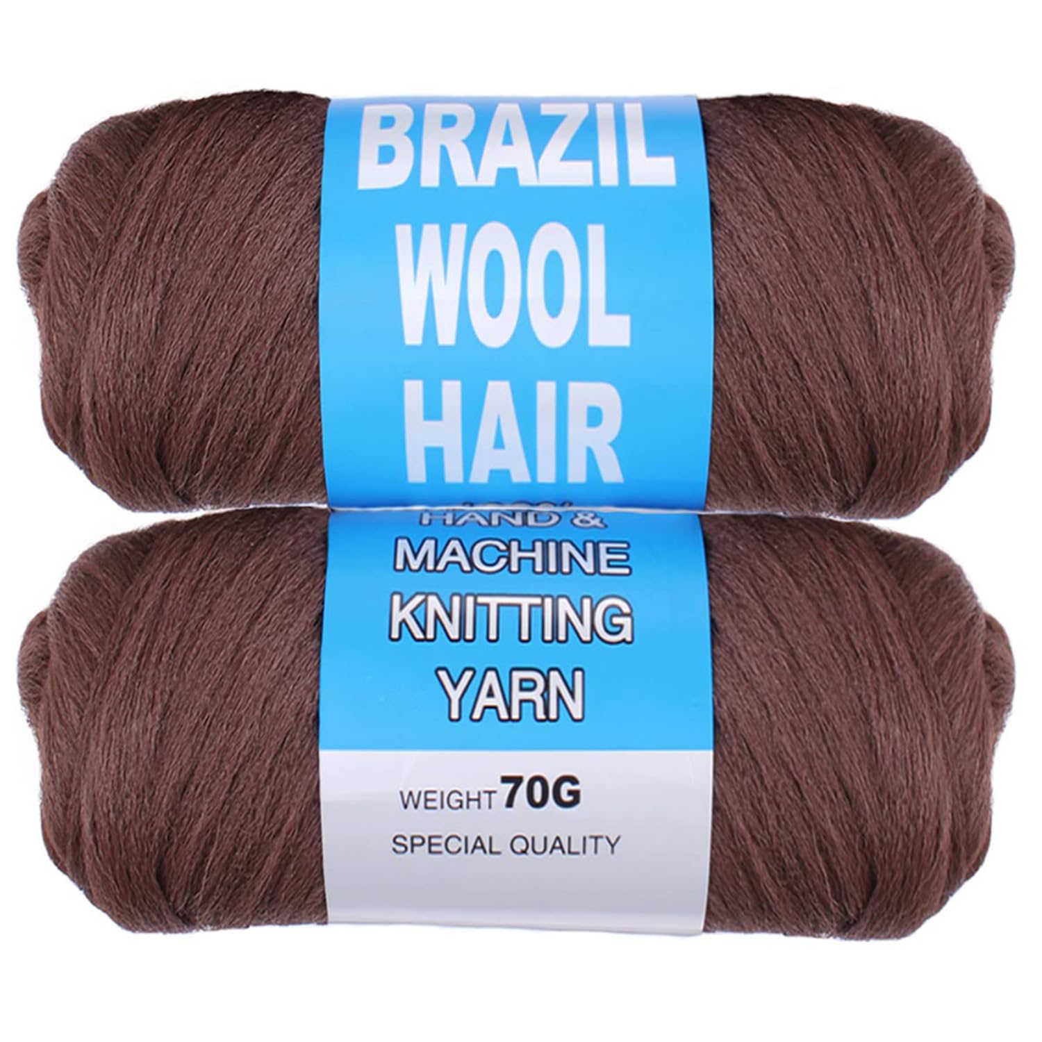 Mscat 2 Roll Brown Brazilian Wool Hair Acrylic Yarn for Hair Crochet African Braids Sengalese Twisting Jumbo Braids Box Braids Faux Locs Synthetic Hair Extension 70G/Roll(30#)
