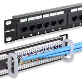 iwillink 24 Port Patch Panel, 10Gbps Cat6 RJ45 Patch Panel, 1U | Ethernet 19-Inch Keystone Network Panel for Rackmount or Wall Mount, Ideal for Gigabit Ethernet Connections