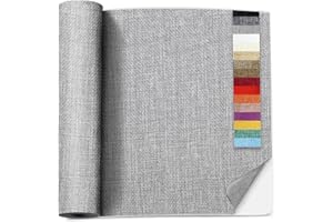 SIIRO 13 X 40 inch Linen Fabric Repair Patch, Self Adhesive Fabric Patches for Furniture, 16 Colors Couch Patch Repair Fabric, Fabric Upholstery Repair Kit for Sofa, Chair, Clothing(Light Grey)