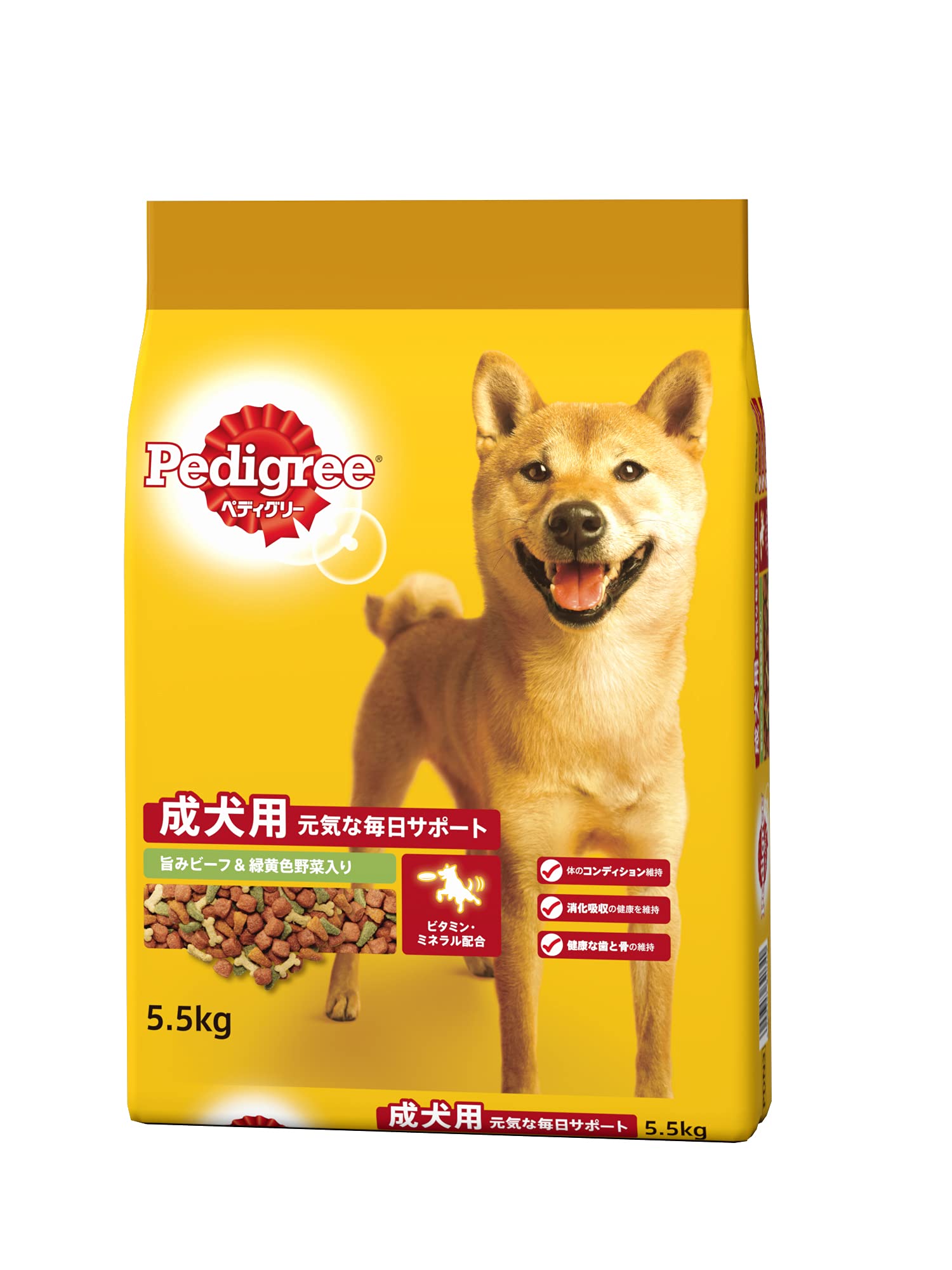 ペディグリー 成犬用 旨みビーフ&緑黄色野菜入り 5.5kg [ドッグフード・ドライ]商品画像
