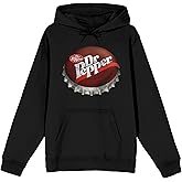 Bioworld Dr Pepper Bottle Cap Art Long Sleeve Black Adult Hooded Sweatshirt