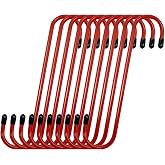 Brake Caliper Hanger Hooks 10PCS, Heavy Duty Automotive Brake Hooks | Steel Caliper Hangers with Rubber Tips, Red Powder Coated Hooks for Brake Axle, Suspension Repair &amp; Auto Maintenance Work