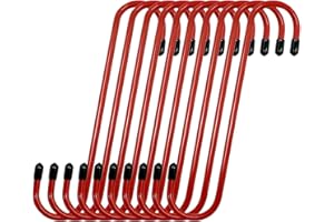 C Q CHANG QI 10 pcs Brake Caliper Hanger Hooks - with Rubber Tips for Automotive Work on Brake Axle and Suspesion Systems, Hardness Steel, Red Powder Coated Brake Caliper Hanger Hooks (10PC)