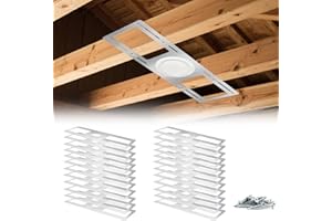 ANYHOME 24 Pack New Construction Mounting Plate Round Hole 3" 4" 6" Galvanized Flat Steel Rough-in Fixture Wafer Light Bracket Led Recessed with Screw Accessories