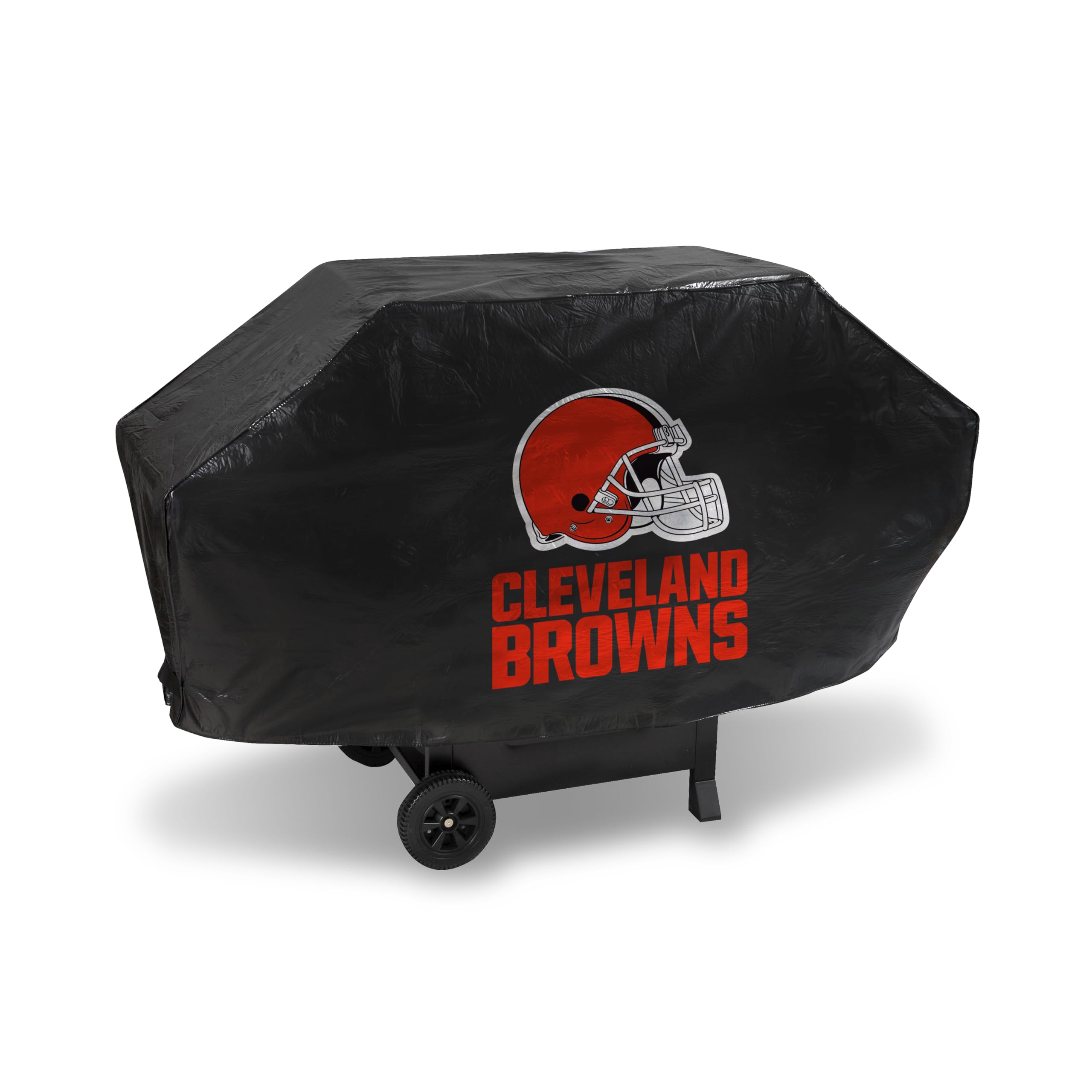 Rico Industries NFL Football Cleveland Browns Deluxe Vinyl Grill Cover - 68" Wide/Heavy Duty/Hook and Loop Straps Image