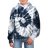 GAMISOTE Unisex Kids Tie Dye Sweatshirt Boys Girls Hooded Kangaroo Pocket Pullover Hoodies