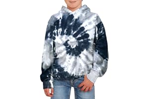 GAMISOTE Unisex Kids Tie Dye Sweatshirt Boys Girls Hooded Kangaroo Pocket Pullover Hoodies