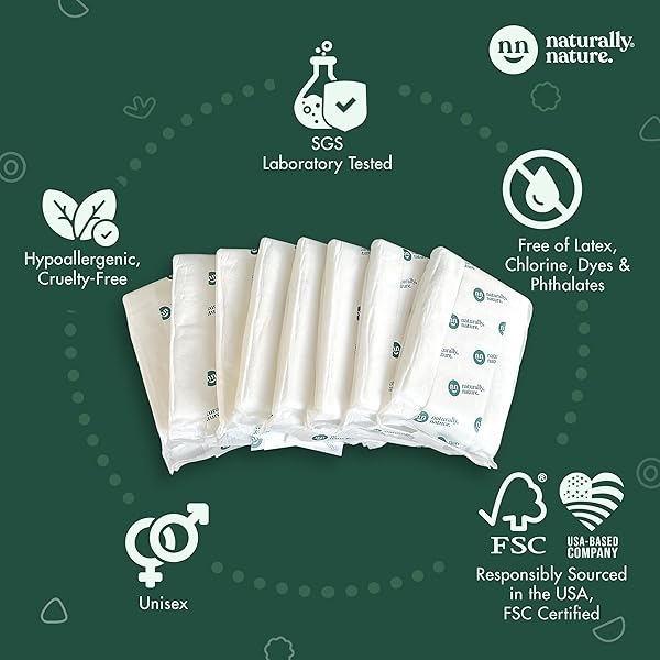 NATURALLY NATURE OVERNIGHT DIAPER BOOSTER PADS, STOPS OVERNIGHT LEAKING, DIAPER LINERS FOR TODDLER, NIGHTTIME DIAPERS SIZE 5, ADHESIVE PAD FOR GIRLS, BOYS, (2 PACKS OF 32 CT.)