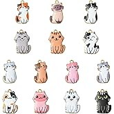 Ornazy 28 pcs 14 Styles Colorful Enamel Cat Charms Adorable Cute Cats Animals Kitten Charms Dangle Enamel Pet Charms for Jewelry Making Charms Earrings Bracelet Necklace Crafts