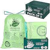 13 Gallon 100 Count Compostable Trash Bags with Home | Multi-scenario usage, Compostable,Large capacity,ASTM D6400,US BPI and