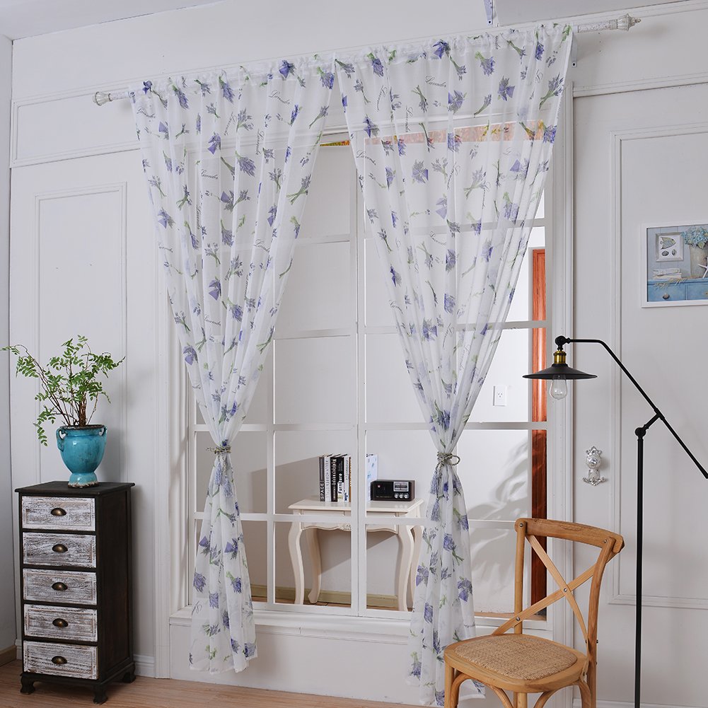 Curtains Window Treatments Qinshop2017 Purple Lavender Printing