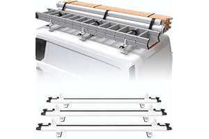MELIPRON Aluminum Van Roof Rack Fit for Ford Transit Connect, RAM Promaster City, Nissan NV200, Chevy City Express, 53" Ladder Rack for Cargo Van, White, 3 Crossbars
