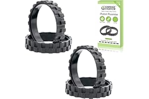 Garbage fighter Tires for IROBOT ROOMBA Wheels Series 500, 600, 700, 800 and 900, e5, e6, i7,Anti-Slip, Great Adhesion and Easy Assembly, Wheel Replacement for All roomba Models (Black 4 Pack)