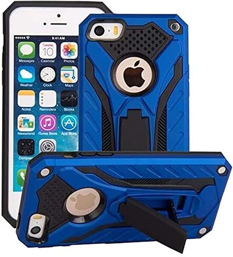 Amazon Co Jp Iphone Se 5s 5の携帯電話アクセサリー 耐衝撃性のあるデュアルレイヤ2 In 1アーマーpc Tpu保護ハードスタンドケースiphone Se 5s 5と互換性があります Color Blue ホーム キッチン