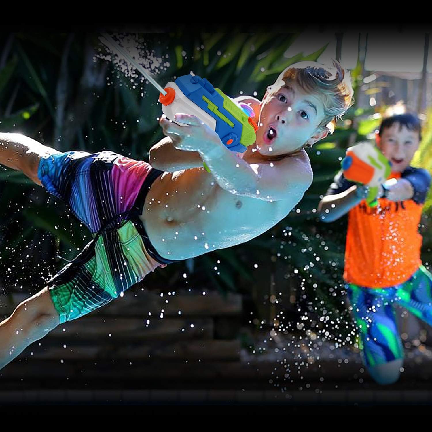 MOZOOSON Water Gun for Kids, 2x1000ccc Super Squit Water Soaker Blaster Pool Water Toys for Kids Outdoor Fighting Play Beach Sand: Toys & Games