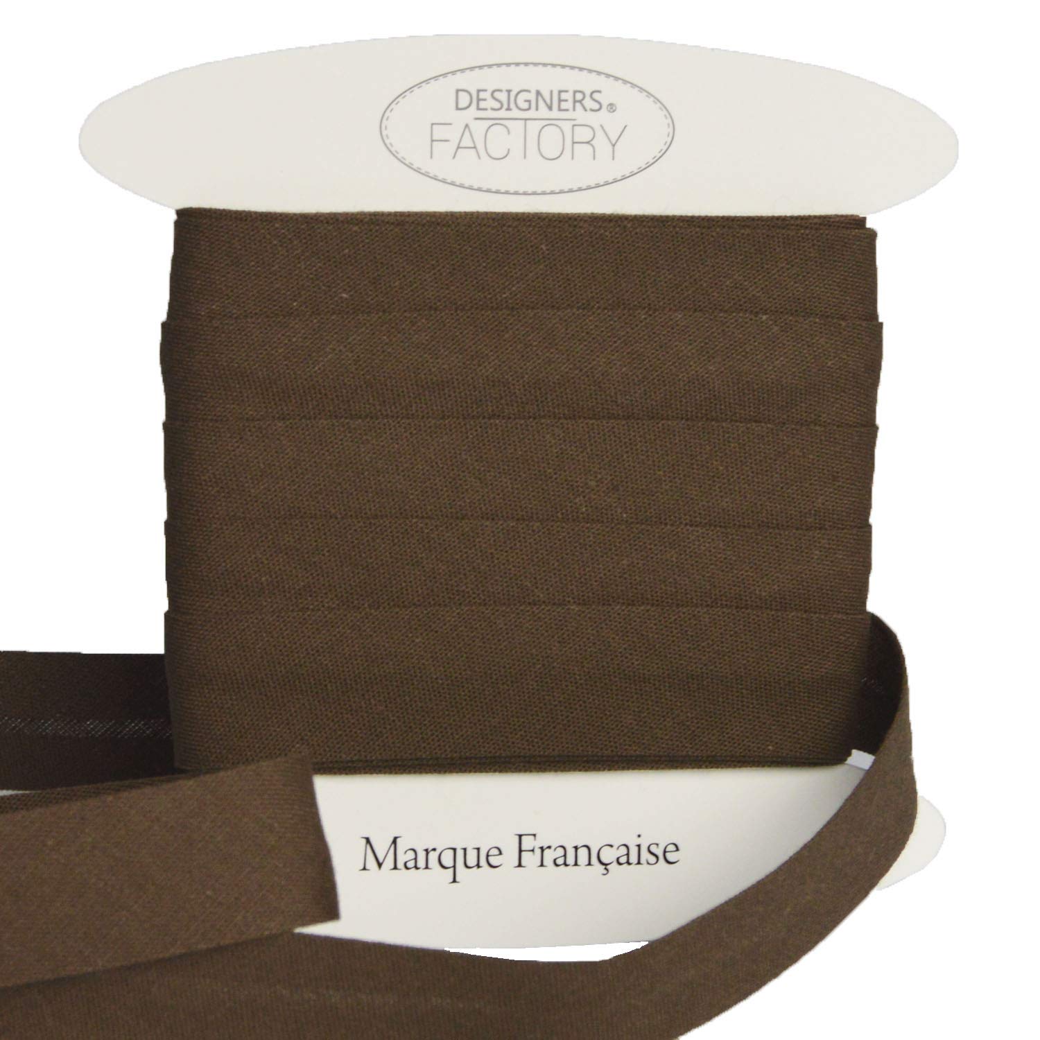 designers-factory Beautiful Quality Plain Cotton Bias Binding - Cotton Bias Binding - available in several colours and two sizes (By 5 meters, Brown)