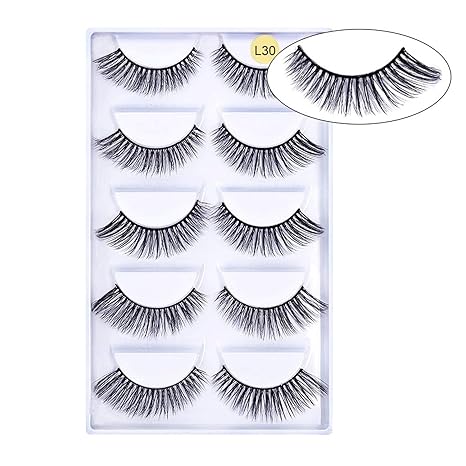Amazon.com : 5 pairs 3D Mink Eyelashes Natural False Eyelashes 13style