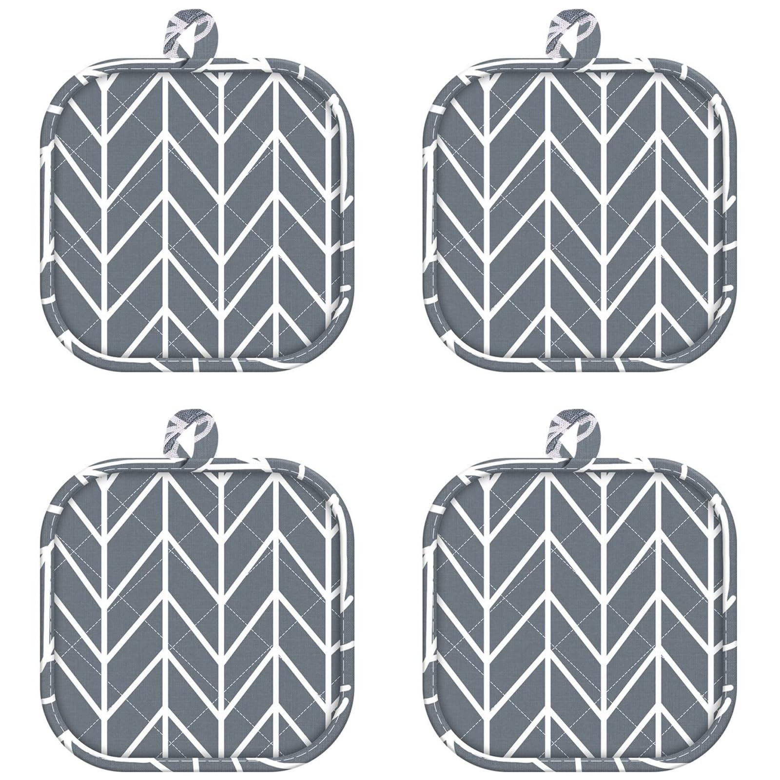 4Pcs Wear Resistant Kitchen Hot Pot Holder Thick Oven Microwave Pot Holders Heat Resistant Oven Pads Multifunction Square Pot Holder for Kitchen Cooking