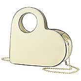 KURGOOL Heart Purse Clutch Purses and Handbags, Small Crossbody Bag with Golden Chain, Birthday Gifts for Women, Mom, Sister