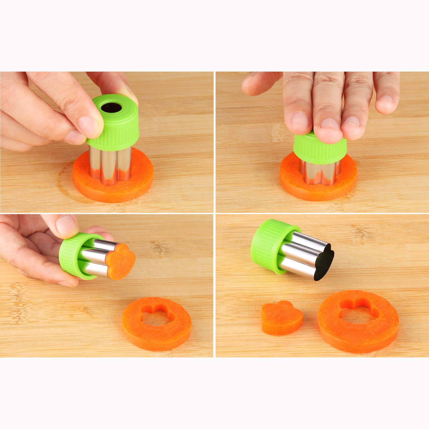 Smarki Vegetable Cookie Cutters Animal Cartoon Cutter Shapes Set (16 Pcs) Mini Fruit Cute Mold Press with Grip