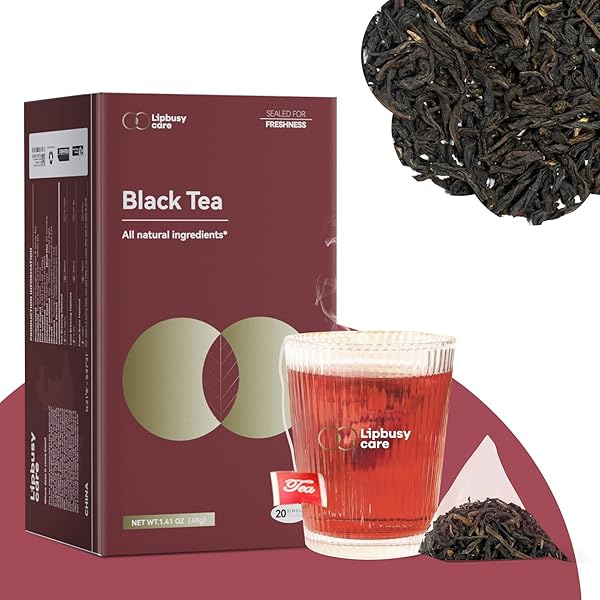 LIPBUSY CARE ORGANIC BLACK TEA BAGS 20 COUNT...