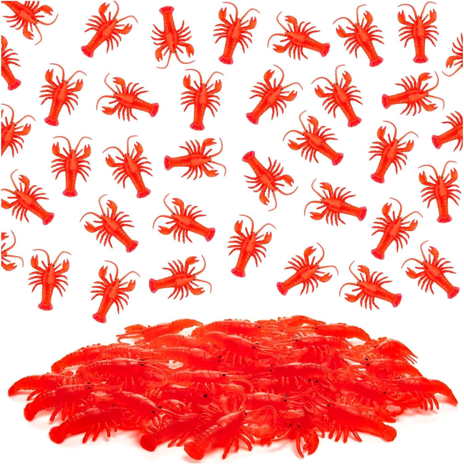 BNJZWJJ Soft Crawfish Models, 50 Pcs Red Crawfish for Summer Beach and Home Decor