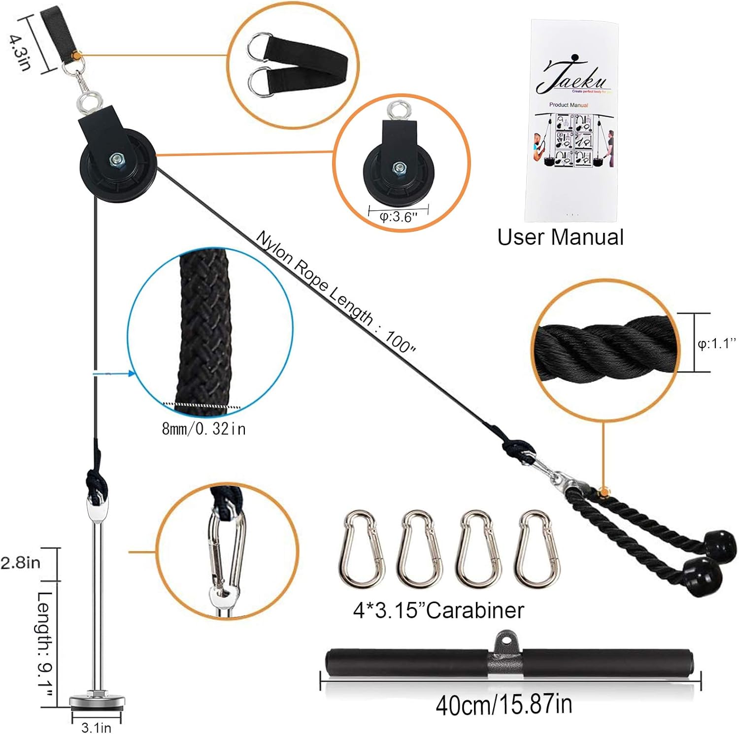 Amazon Com Fitness Lat And Lift Pulley System Professional Pulley Cable Machine Muscle Strength Fitness Equipment For Biceps Curl Triceps Extensions Workout Max Load 2lbs Sports Outdoors