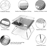 Odoland Portable Collapsible BBQ Grill Fire Pit 304 Stainless Steel with Bag view 3