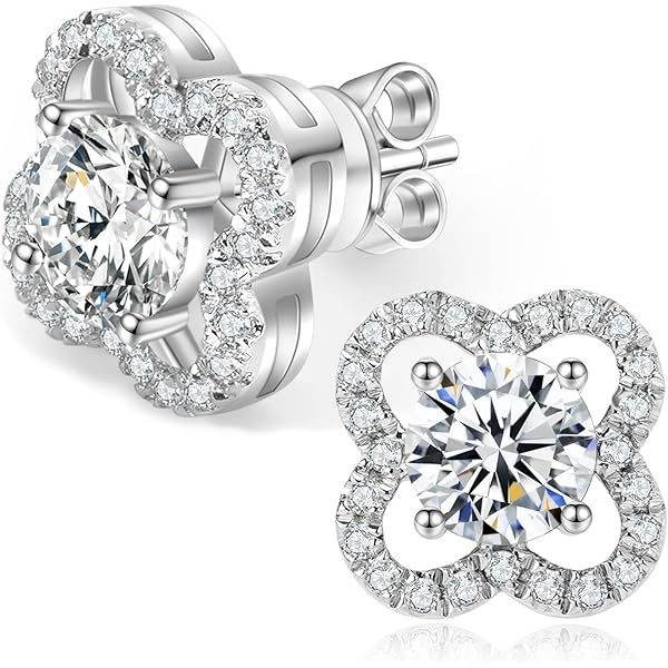 Amazon.com: YAZILIND Gold Plated Earring Flower-shape Clear