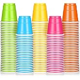 Roshtia 100 Pack 2 Oz Plastic Shot Glasses,Multi Colors | MultiColors Shot Cups Bulk, Party Wedding Bar Supplies, Mini Disposable Shot Glasses, Beer Tasting Serving