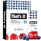 That's it. Apple + Blueberry Fruit Bar, 12 Pack | 100% Natural Real Fruit, High Fiber, Vegan, Gluten Free, Paleo
