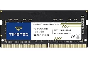 Timetec 8GB DDR4 2133MHz PC4-17000 Non-ECC Unbuffered 1.2V CL15 1Rx8 Single Rank 260 Pin SODIMM Laptop Notebook PC Computer M