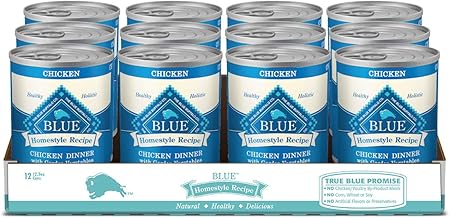 Blue Buffalo Homestyle Recipe Natural Adult Wet Dog Food Chicken 12 5 Oz Can Pack Of 12 Pet Supplies Amazon Com