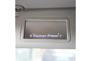 AMIORO 5 Pack Passenger Princess Stickers Funny Car Decal Accessories Rearview Mirror Window Sticker for Women (Holographic)