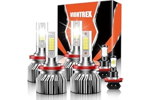 VIONTREX Driving Light Fit for Jeep Grand Cherokee 2018 2019 2020 2021 High Low Beam Fog Light Bulbs Combo Pack Plug and Play,6500K White Car Lamp Bulb Kit,IP68 Pack of 6