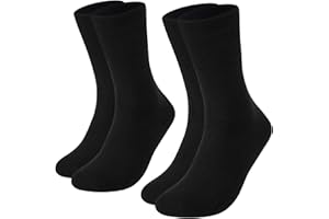 Diabetic Socks for Men Women, No Elastic Band & Seamless, 97% Cotton with Comfort Band, Breathable and Soft, 2 Pairs